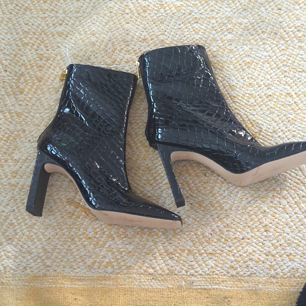 New Without Box Booties Croc Embossed - image 1
